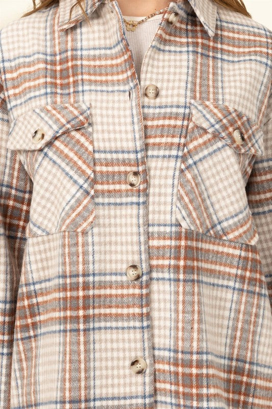 Checkered Print Button Up