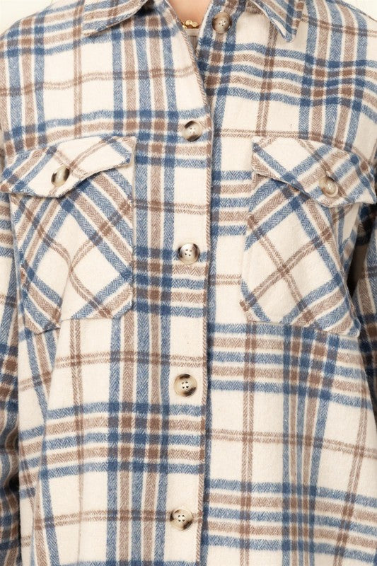 Checkered Print Button Up