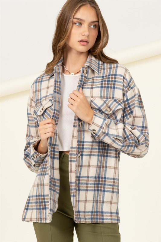 Checkered Print Button Up