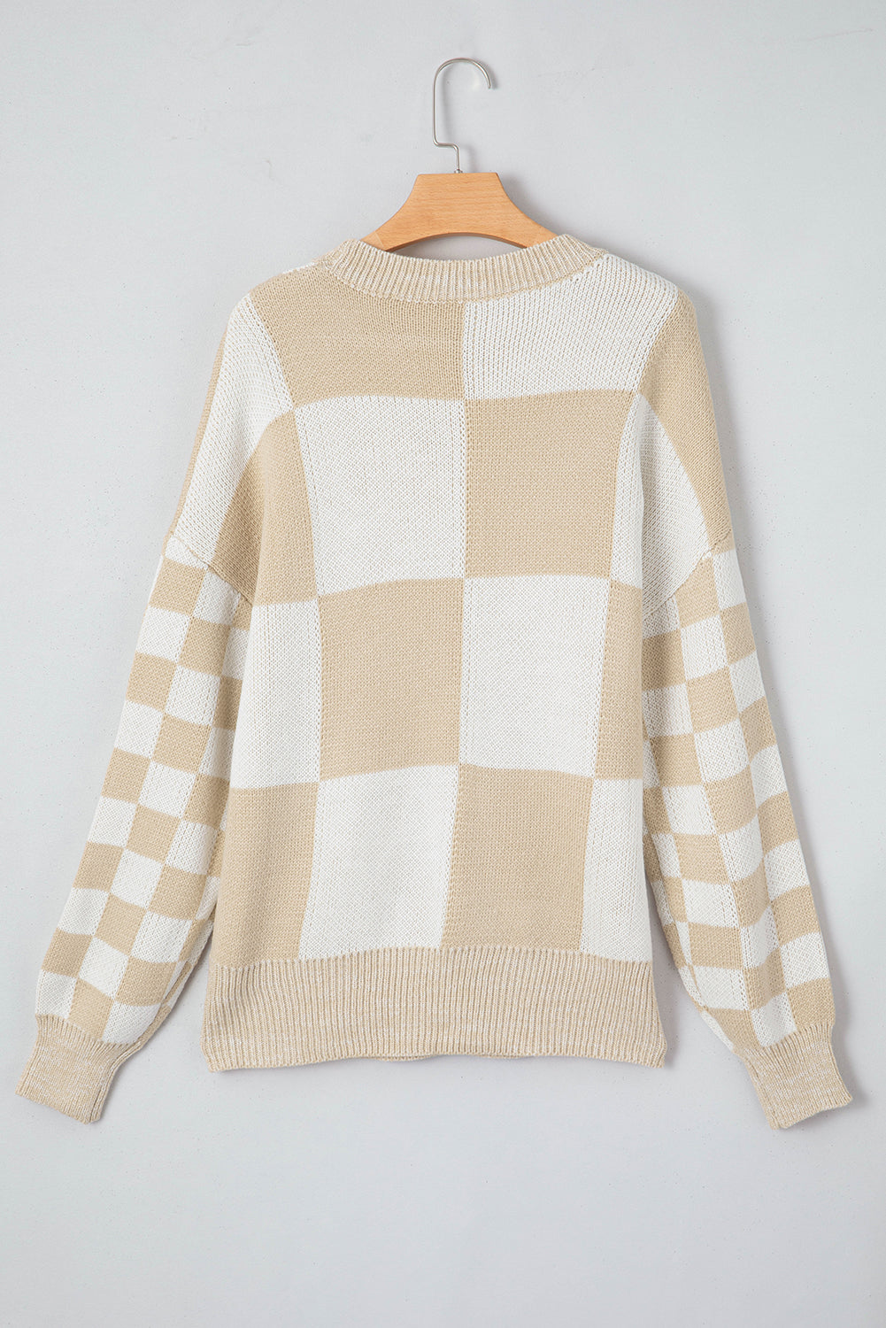 Cream Checkered Sweater