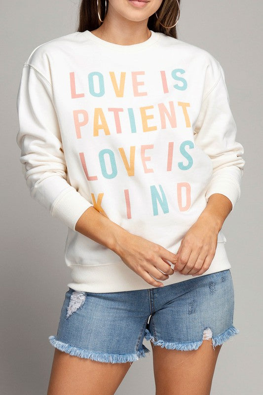 Love Is Patient Love Is Kind Crewneck